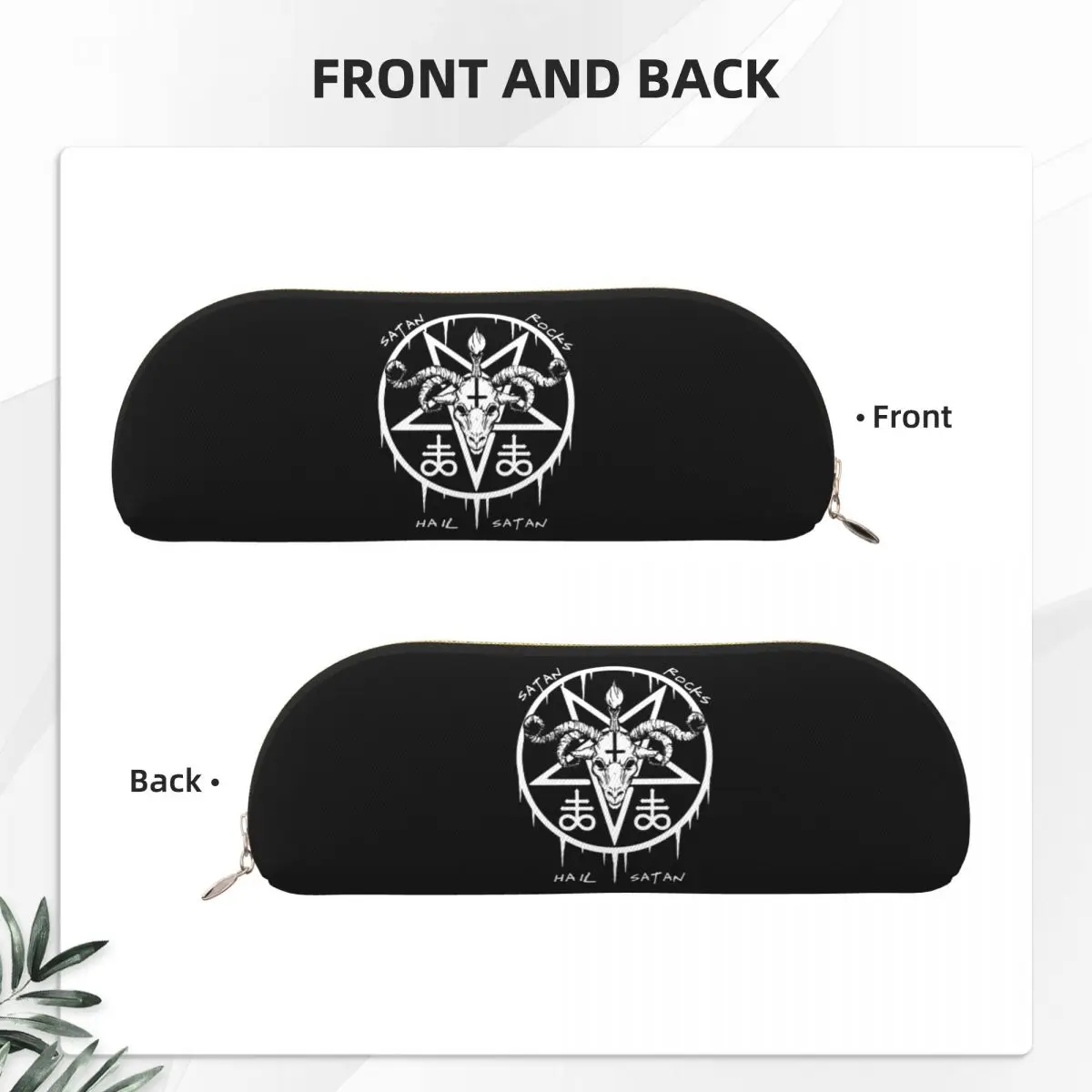 HAIL SATAN SATAN ROCKS Estuches para lápices ocultos sabánicos divertidos Portalápices Caja para bolígrafos de gran capacidad Bolsa para lápices para estudiantes Escuela