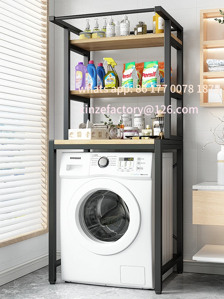 حامل مناديل حمام قابل للتخصيص، حامل تخزين را، مثبت على الأرض من الفولاذ الكربوني، 3 طبقات، شرفة غرفة الغسيل فوق منظم المرحاض