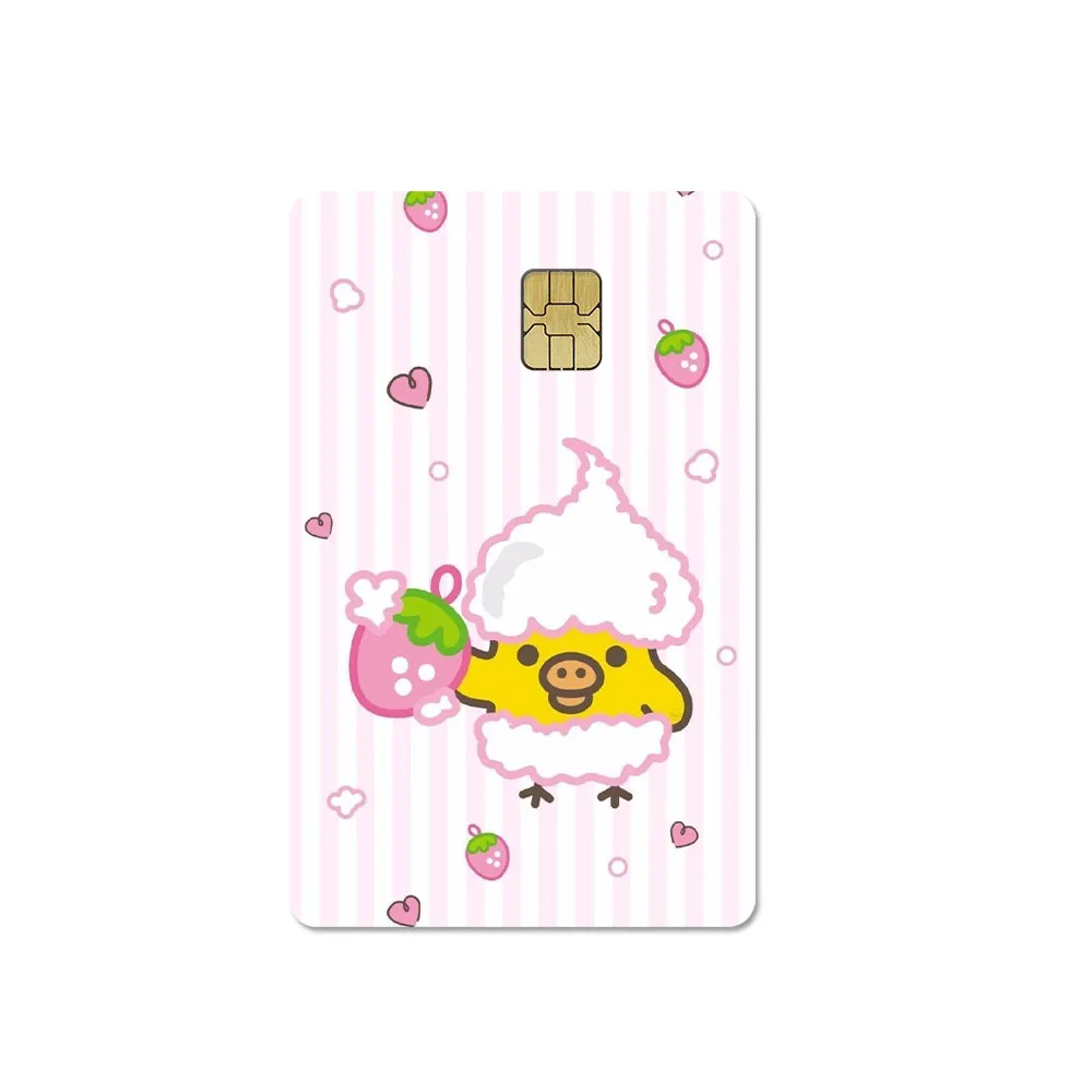 PVC Rosa Süßer Japanischer Cartoon Rilakkuma Kiiroitori Kredit- und Debitkarten-Aufkleber, Bus-Pass DIY Wasserdichter Kleiner Chip-Folienaufkleber – Detail 7