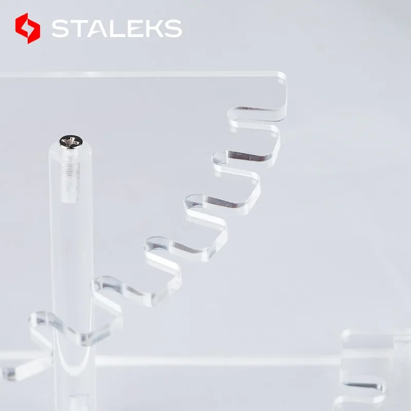 STALEKS PRO 20 Slots Tweezers Storage Display Stand Acrylic Double layers Showing Shelf