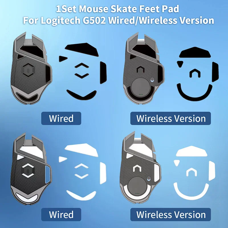 1 Set Mouse Skate Feet Pad for Logite G502 Superlight Mouse Glides Curve Edge Mouse Non-slip Foot Stickers w/Alcohol Pad