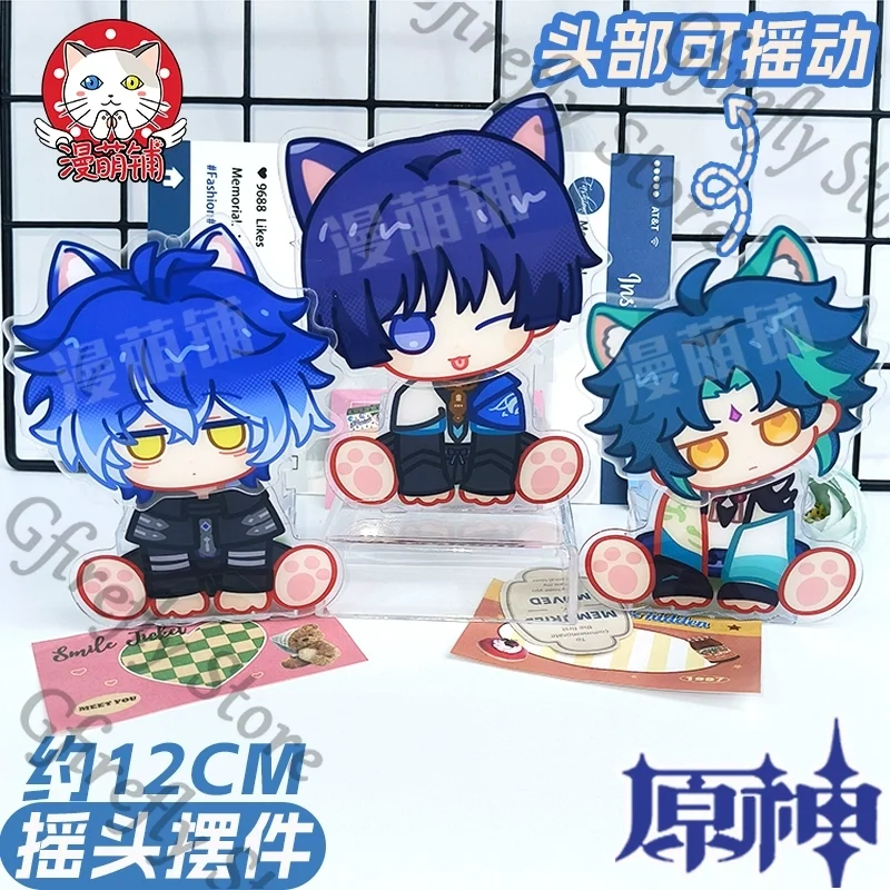 

Anime Genshin Impact Kyryll Chudomirovich Flins Wanderer Xiao Acrylic Movable Head Standing Sign Indicative Board Ornaments