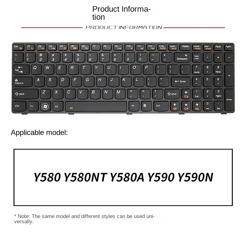 replace suit for LENOVO Y580 Y580NT Y580A Y590 Y590N Laptop keyboard With backlight