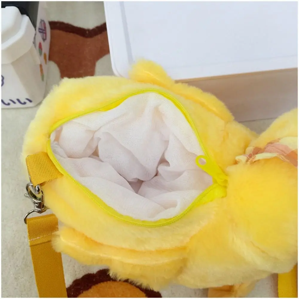 Big White Goose Crossbody Bag New Cartoon Cute Duck Children's Shoulder Bag Backpack Soft Cute Girl Fluffy Doll Bag