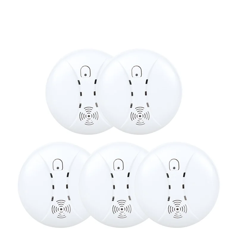 5pcs Wireless Fire Protection Smoke Detector Portable Sensor for 433MHz GSM Office Home Security System