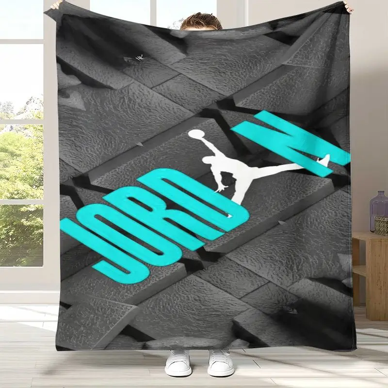 Basketball Sign J-Jordan Printed Flannel Throw Blanket,Cozy Warm Blanket for Bed,Sofa,Living Room,Picnic,Camping,Home Decor,Gift