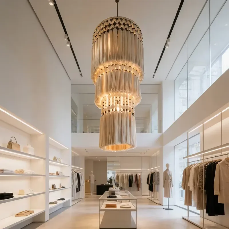 Custom Oversized Fringe Pendant Light for Hospitality & Residential Space Decor
