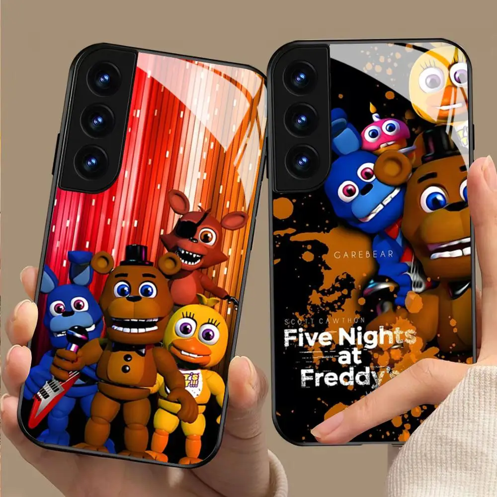 Fnaf Five-nights At F-fredd-y Phone Case For Samsung Galaxy S24 S26 S25 S23 S22 S21 S20 FE Edge Plus Ultra Black Glass Cover