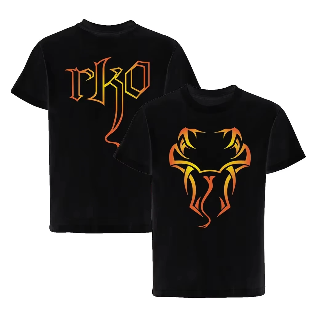 

2025 Summer new WWE Snake RKO Landorton Wrestling Pure Loose Round Neck Wrestling Short Sleeve Vintage T-Shirt High-quality