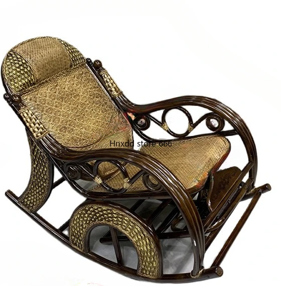 

Household rattan rocking chair adult free chair elderly adult nap balcony leisure chair lazy