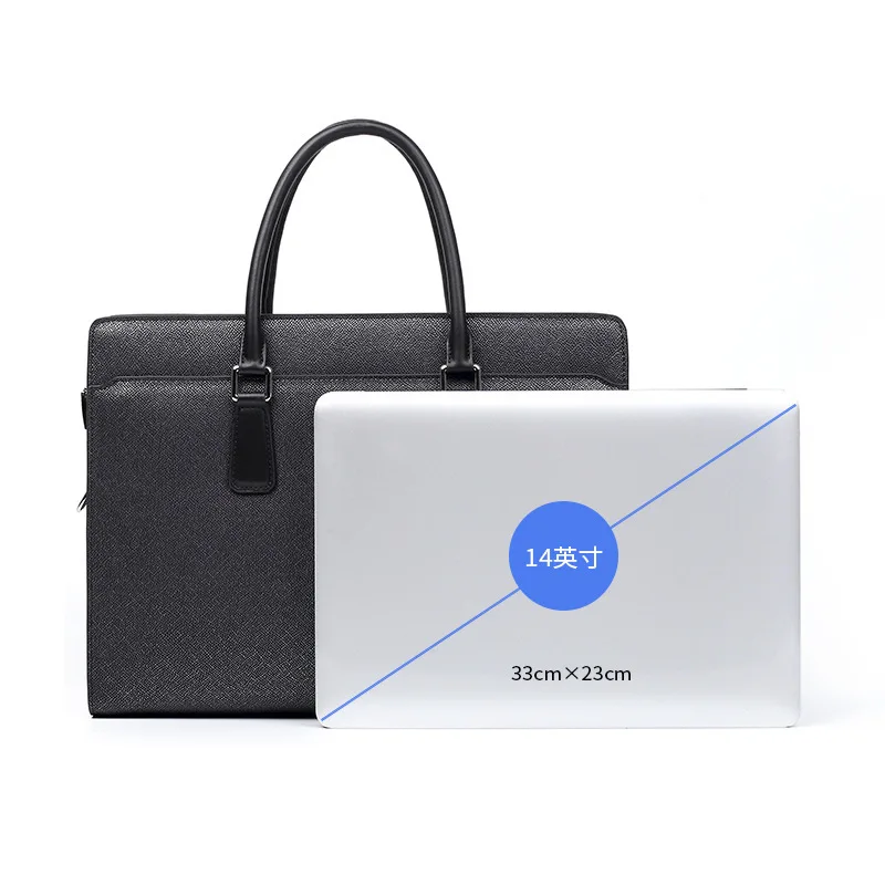 Nuova borsa a tracolla autentica da uomo in pelle borsa da lavoro moda antifurto con blocco password borsa da uomo di fascia alta da 14 pollici