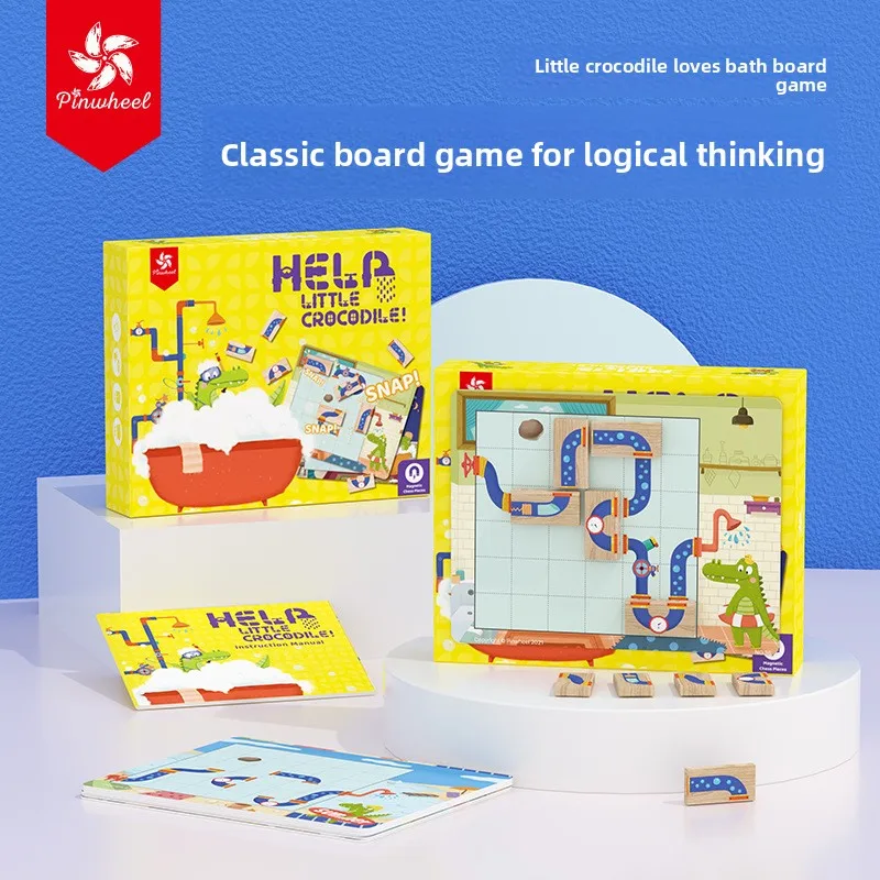 

Pinwheel Crocodile Bath Desktop Game | Cross-Border Kids Educational | Parent-Child Interactive Thinking Training Toy