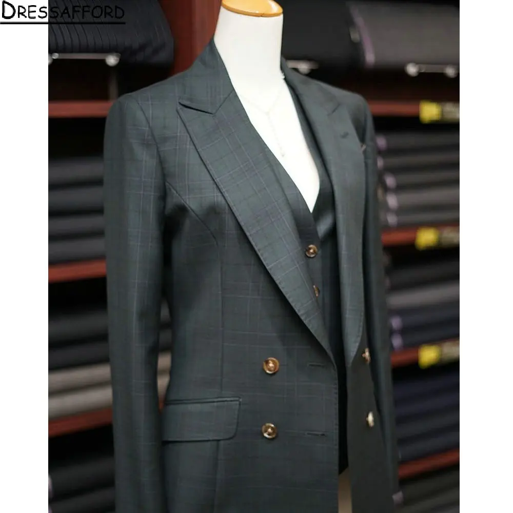 Lattice Satin Men Suits Two Pieces Groom Wear ( Jacket + Pants )