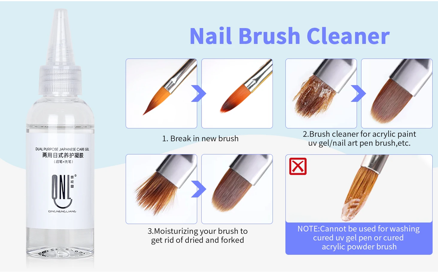 RSNAIL 60g Nagelbürste Reiniger Flüssigbürste Waschstift Reinigungslösung Maniküre Stift Pflege Werkzeug Schutz Pinsel Gel Nail Art Werkzeug – Detail 5