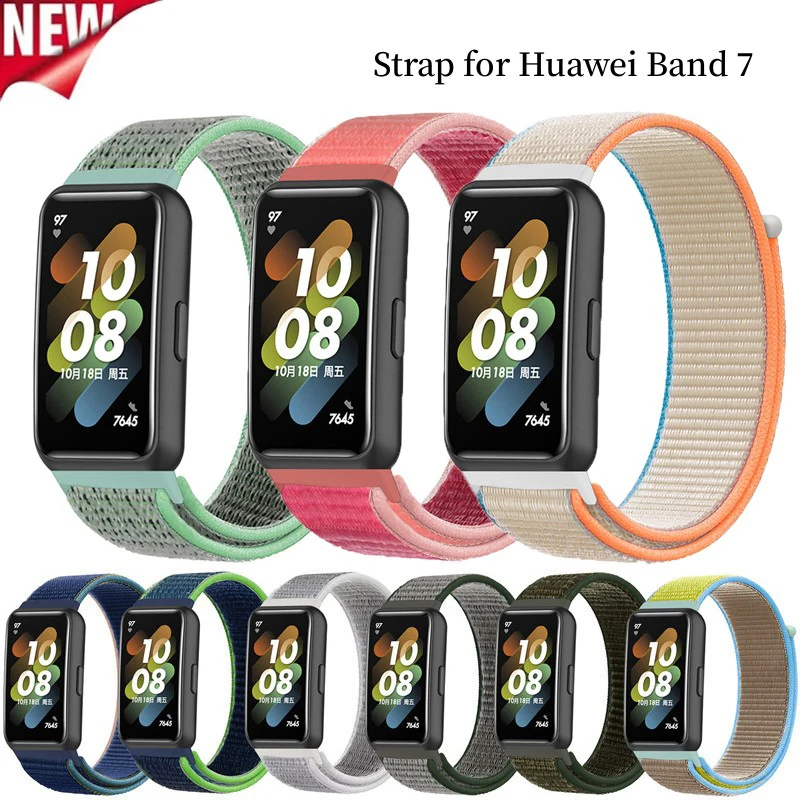 Nylon band für Huawei Band 7 Schlaufe verstellbar ersetzen Armband Sport atmungsaktives Armband für Huawei Band7 Smartwatch Zubehör