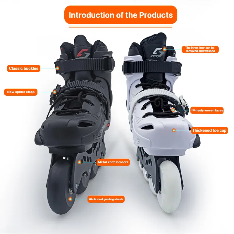 

Регулируемые 4-колесные уличные роликовые коньки для взрослых и детей, скоростные и роликовые квадроциклы из искусственной кожи для всех размеров