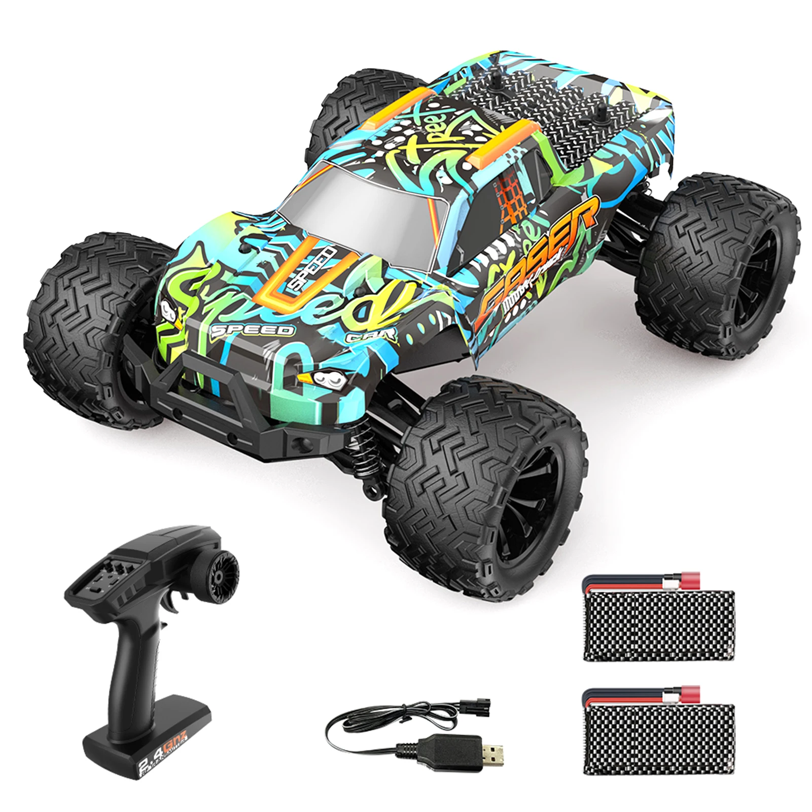 Remote Control Car 1/14 2.4GHz 45km/h All Terrain Off Road Trucks 4WD Brushless Motor Climbing Car Gifts Full Scale for Kids Adu