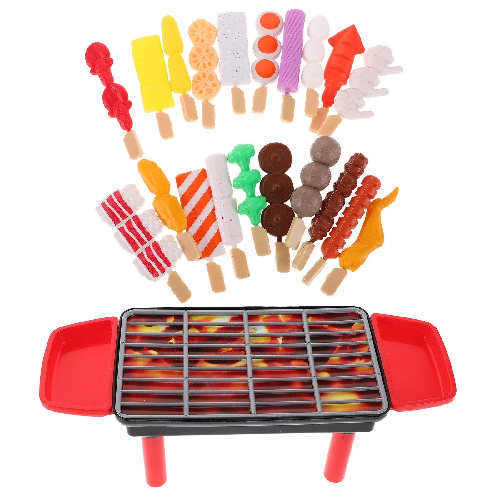 20Pcs Realistic Play Food Bbq Set for Children Pretend Cooking Kitchen Game with Grill Tools and Smoke Effect Fun
