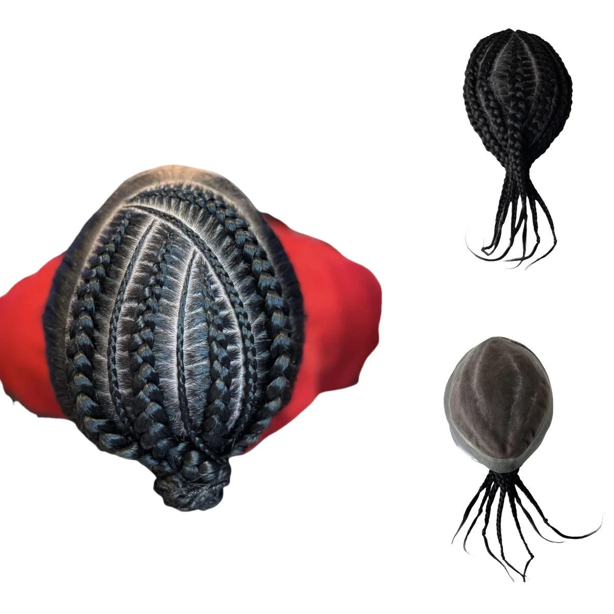 

Замена бразильских натуральных человеческих волос # 1B черный цвет Cornrow Braids Toupee 8x10 Silk Base Unit для мужчин