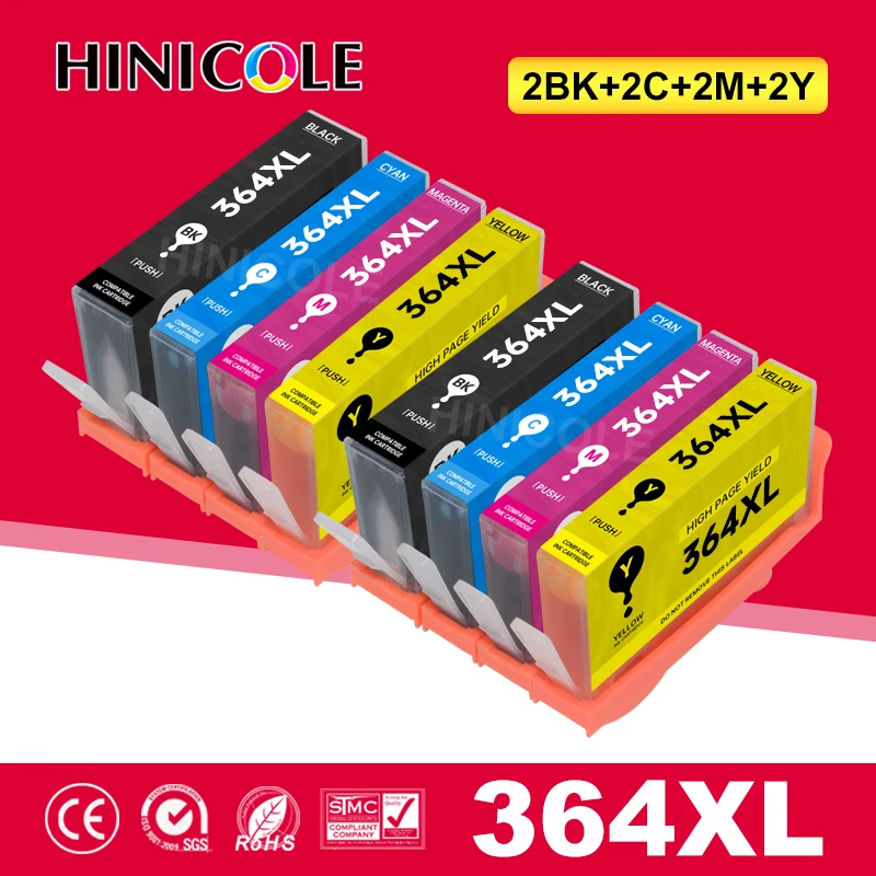 Hinicole Compatible 364 Cartridge Replacement For HP 364 HP364 364XL Ink Cartridge For Deskjet 3070A 5510 6510 C309a Printer