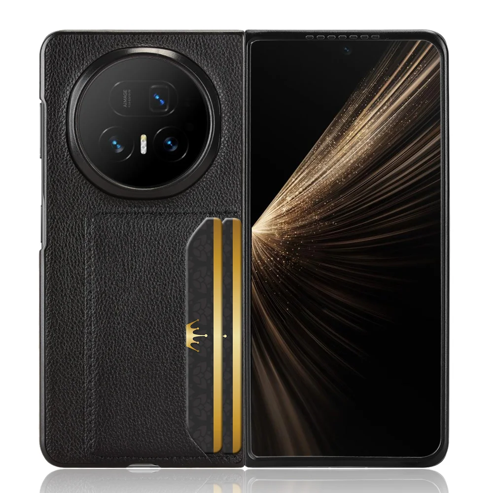 

Для Huawei Honor Magic V5 с отделениями для карт, жесткая задняя крышка, чехол для телефона Huawei Honor Magic V 5, защитный чехол из искусственной кожи