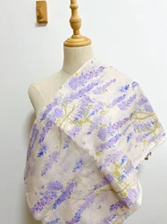 Tecidos impressos digitais do algodão para o vestido e Cheongsam, Wisteria romântico, 145x50cm