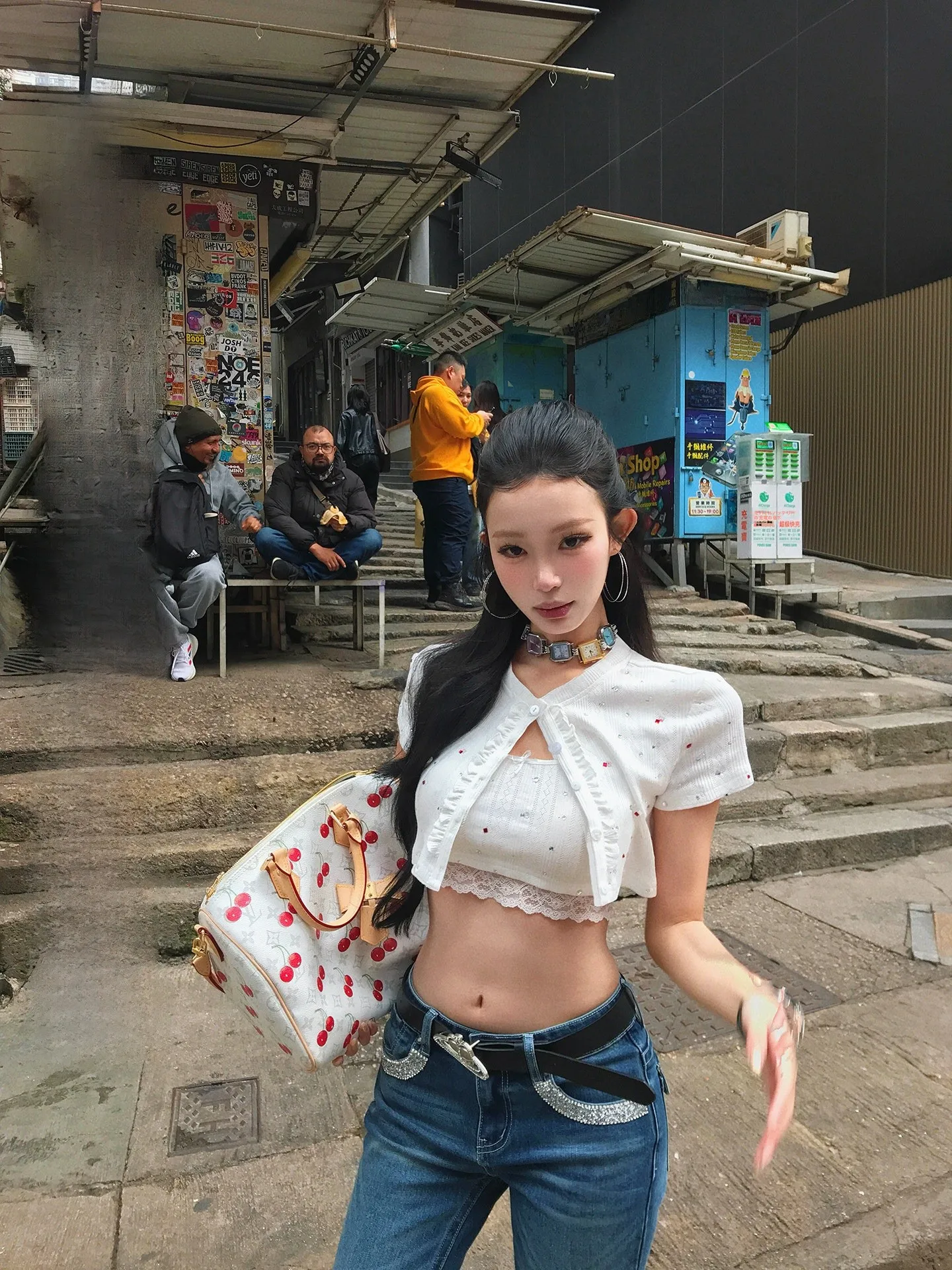 

Комплект из двух предметов Pinksoya: топ и жилет с бриллиантовой отделкой, женский летний комплект из хлопка, размер M