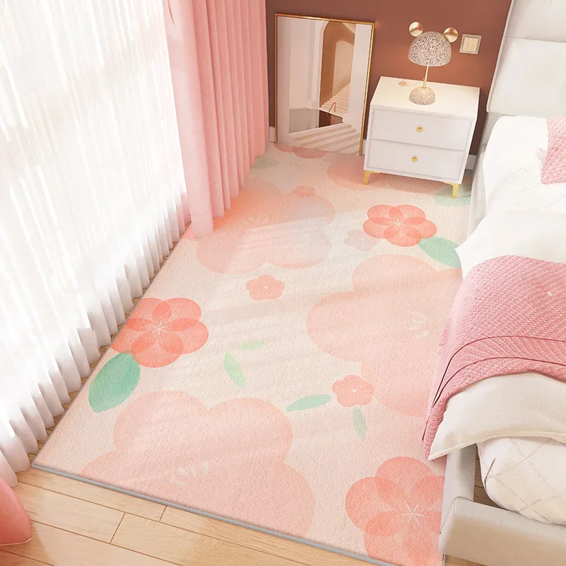 

Nordic Style Carpets for Living Room Large Area Bedroom Decor Bedside Carpet Fluffy Soft Children Floor Mat Home Pink Plush Rug