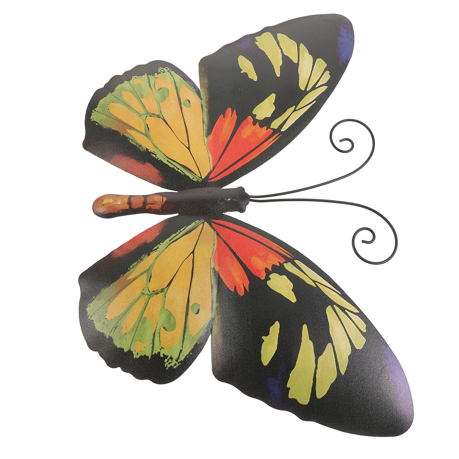 فراشة معدنية جدار الفن ديكور حديد متين في الهواء الطلق معلقة النحت حديقة الديكور مشرق ملون فراشة كبيرة #4