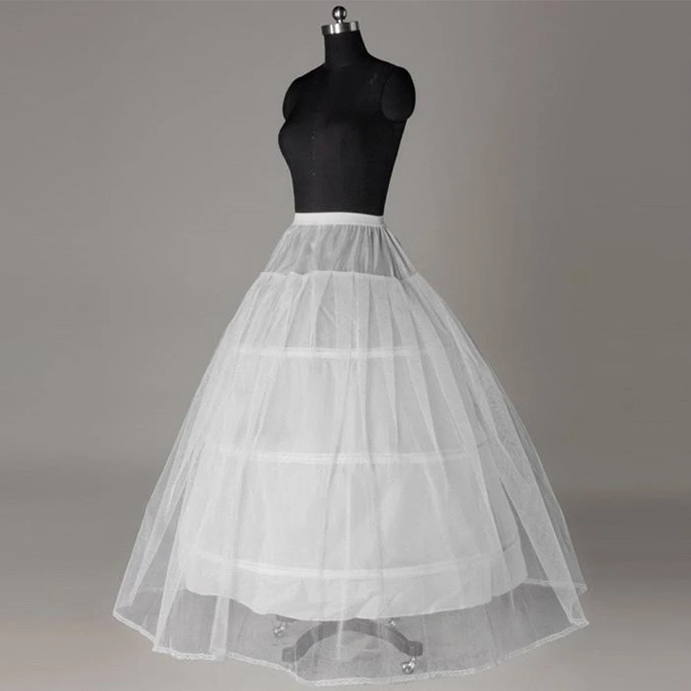 Weißer 3-Reifen-Petticoat für Hochzeit, Brautkleid, Kleid, Unterrock, Krinoline, Hochzeitsaccessoires