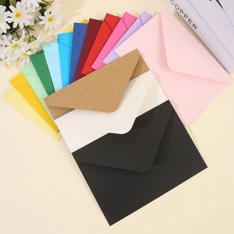 50pcs/lot 114x162mm Envelope Small Business Supplies 180g Paper Invitations Postcards Letters Bag Wedding Stationery Storage