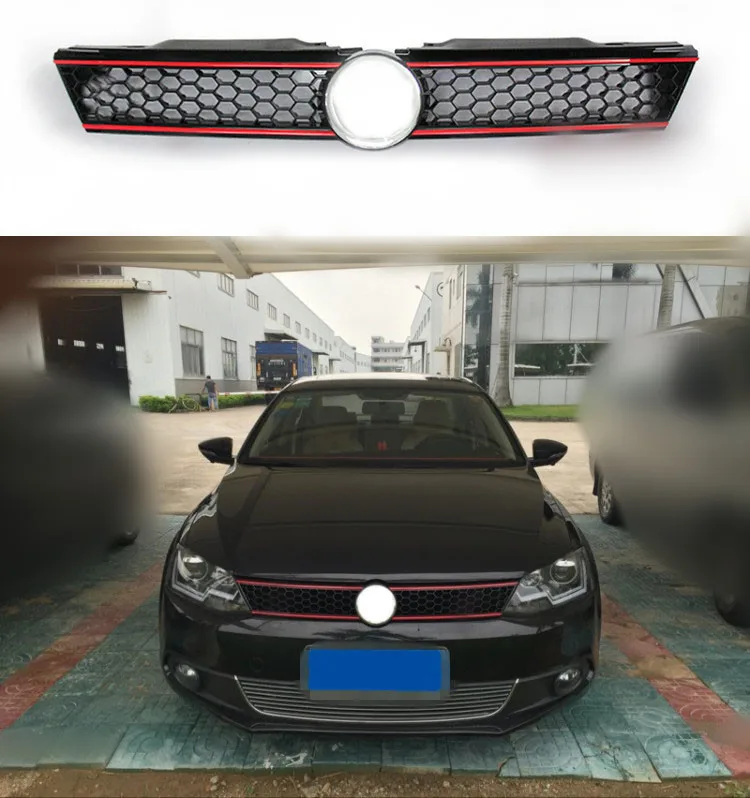 

Front Center Grill Grille Honeycomb Chrome Trim GLI Style Fit ForJetta MK6 2011 2012 2013 2014 Only Sedan