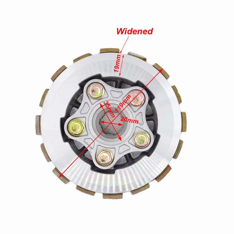 Motorcycle Clutch Parts Drum Hub Assembly With Widen Friction Pressure Plate For Honda CRF230 CRF 230 Brasil 7pcs Friction Disc