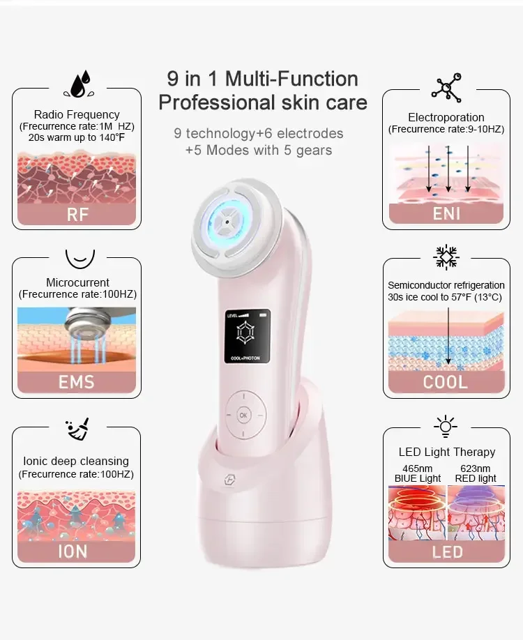 F82E nanoSkin-E photon facial lifting massage, face firming, tightening tools