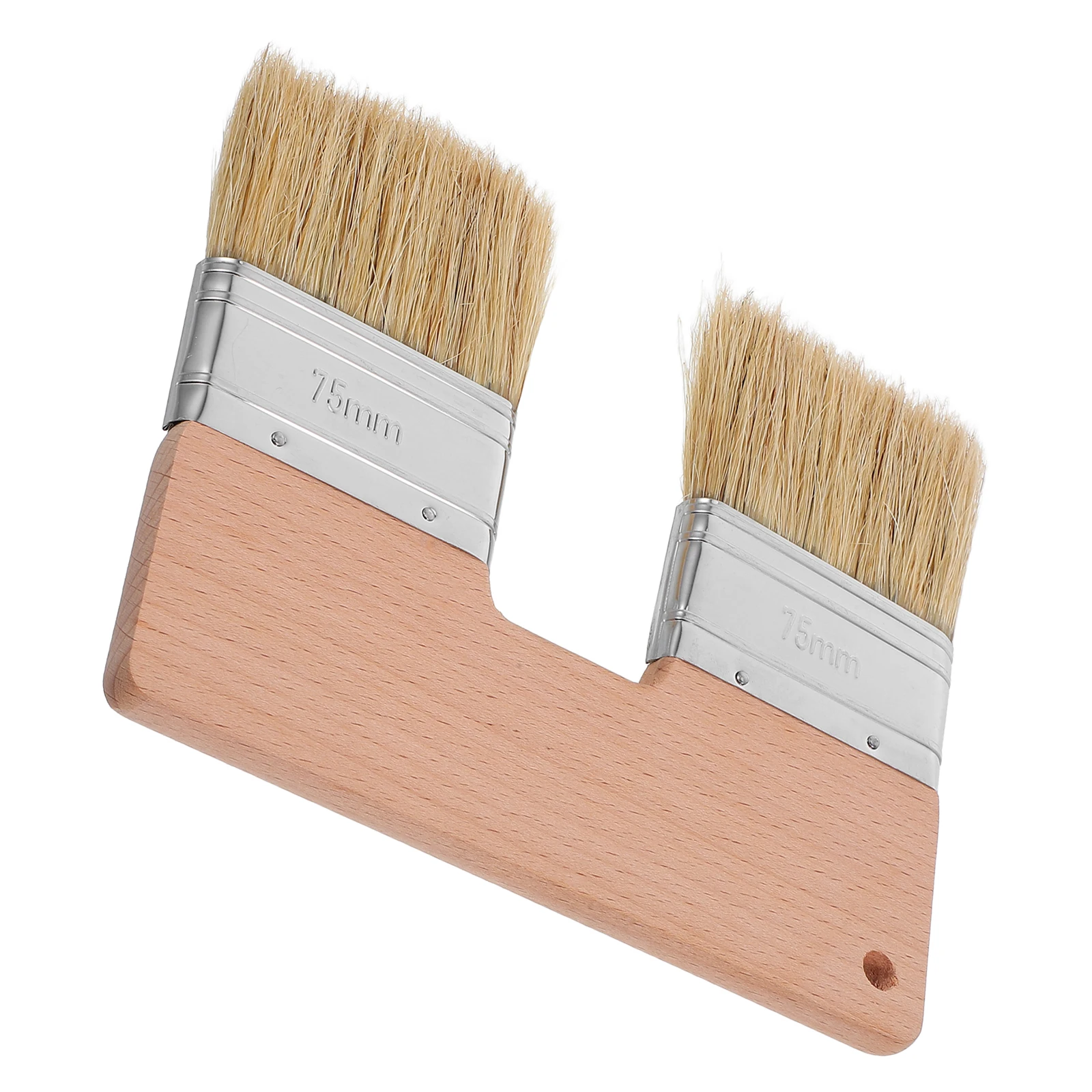 

Natural Pig Bristle Flat Double Headed Art Paint Brush For Oil Acrylic Canvas Wall Painting Professional Elastic Durable