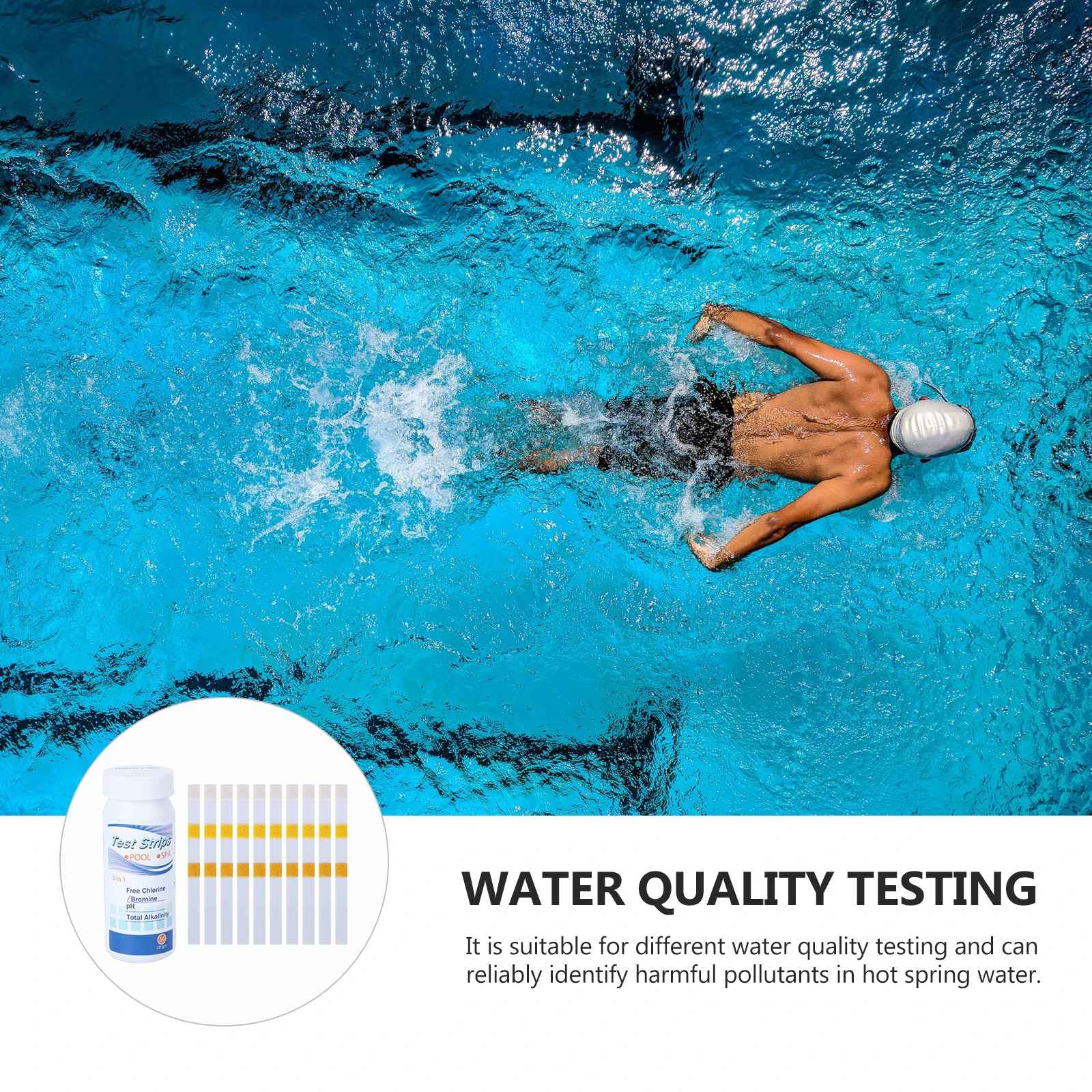 50pcs Water Test Paper 3-in-1 Strip for Pool Spa pH Alkalinity Hardness Tester Strips Reliable Results Fast Testing PH Meter