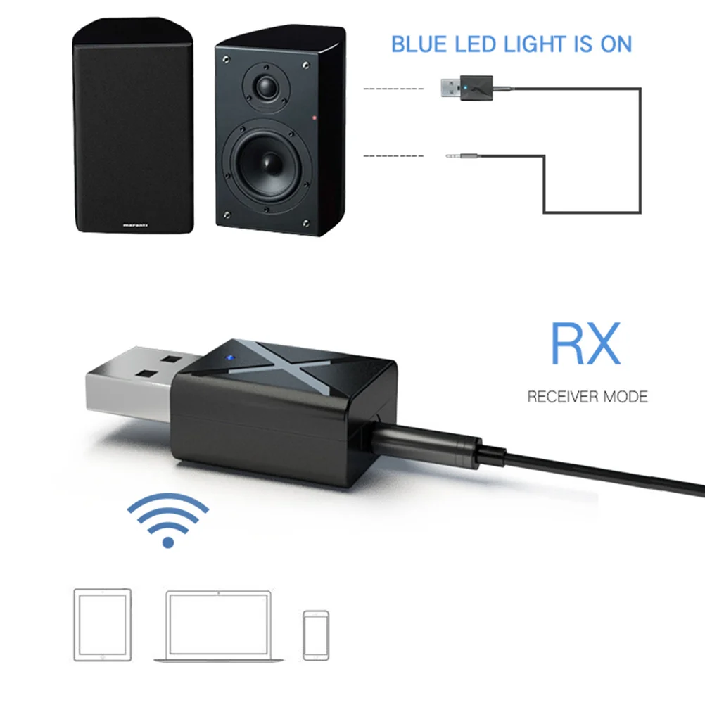 

5.0 Usb Bt Transmitter 2-In-1 Wireless Audio Adapter For Home Stereo Car Audio Signal Receiver Computer Aux Receiver