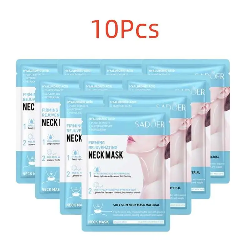 

10Pcs SADOER Neck Mask Hyaluronic Acid Neck Mask Collagen Firming Neck Masks Nourishing Brightening Beauty Necks Skin Care