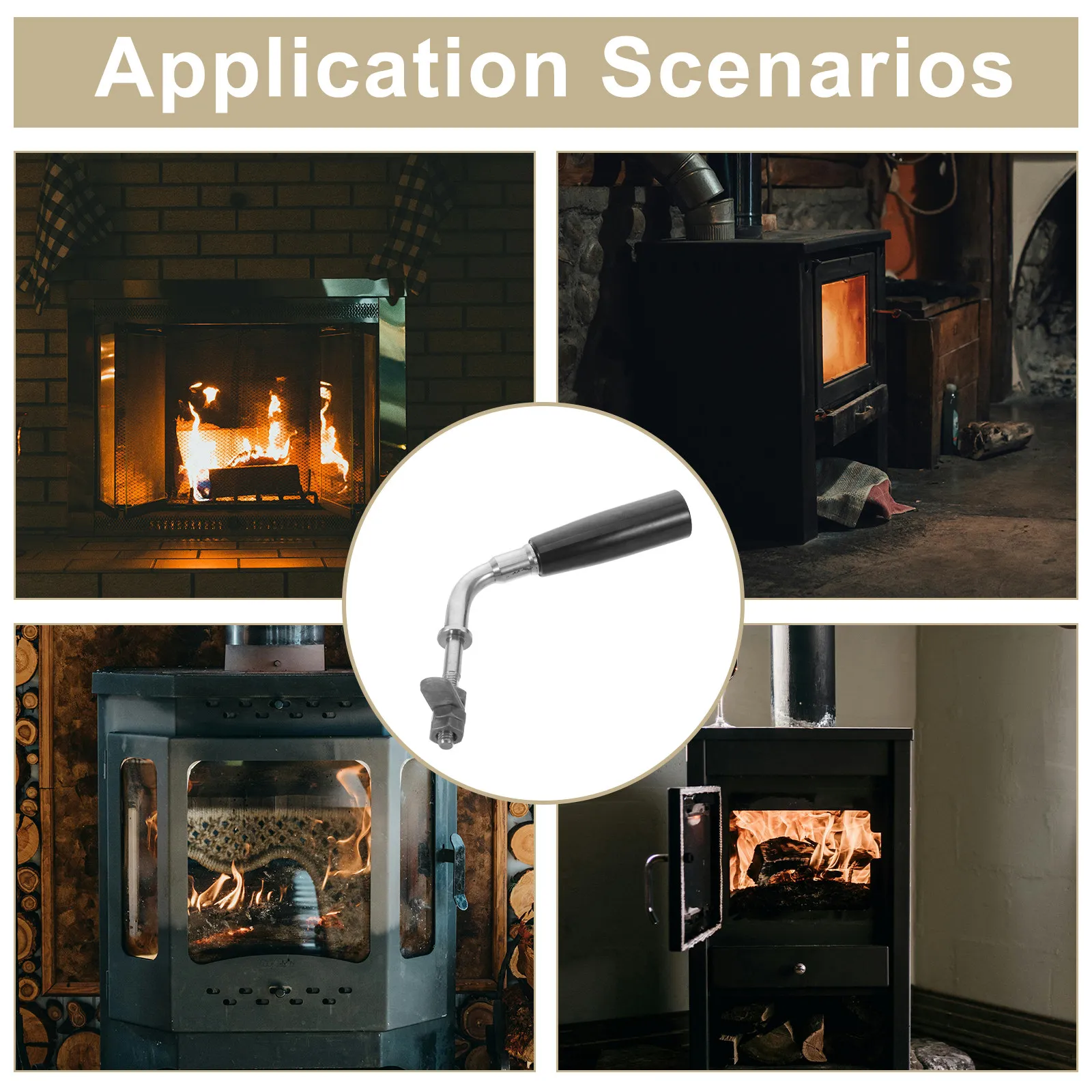 Fireplace Door Handle Pit Replacement Parts Wood Stove Door Handle Secure Grip Assembly For Stove Accessories Pull Handles