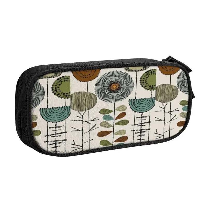 Custom Cute Scandinavian Floral Orla Art Pencil Cases for Girl Boy Big Capacity Orla Kiely Mid Century Modern Pencil Bag School