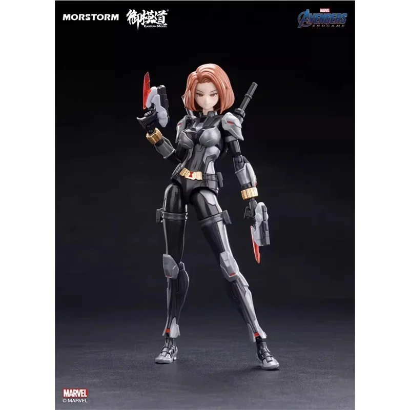 Girl Action Figure Model E-Model Original Marvel Comics Avengers Anime Black Widow Set Collection Display piece gift for kids.