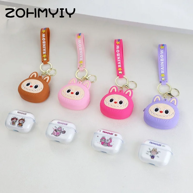 Labubu Bluetooth Wireless Earphone With Cute Cartoon Case For IPhone For Samsung Huawei Xiaomi TWS Headset Headphone Earbuds