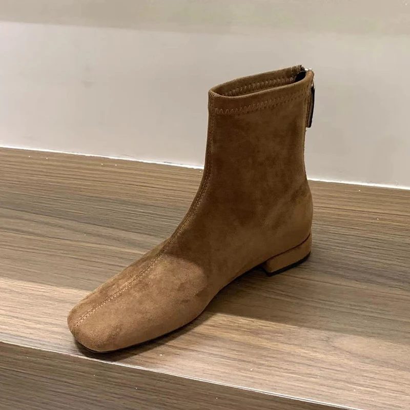 

Women Flats Ankle Boots Trend Suede Shoes Zip Chelsea Boots Woman Winter 2025 Casaul Walking Shoes Fashion Short Botas De Mujer