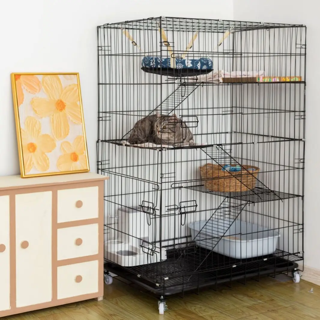 

Wholesale Price 3-layer Cat Metal Cage Cat Villa House Large Space Pet Breeding Cage