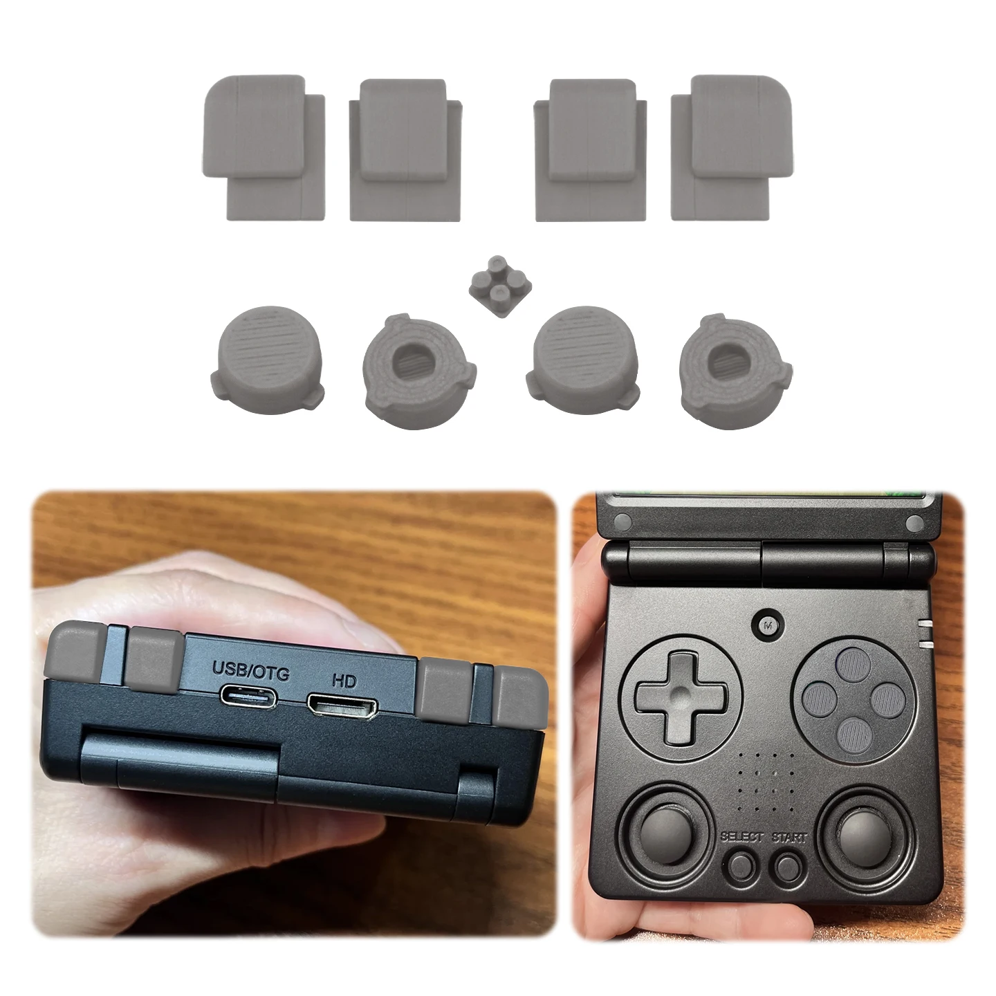 Keycap Set for Anbernic RG34XXSP Flat Design Optimizes Key Height Enhances the Tactile Feel Game Accessories Black Gray Orange