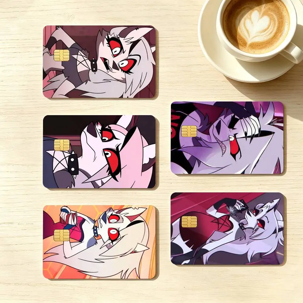H-Helluva Boss Loona  Credit Card HD Stickers Small Chip Waterproof Sticker Game Card Decal Gift