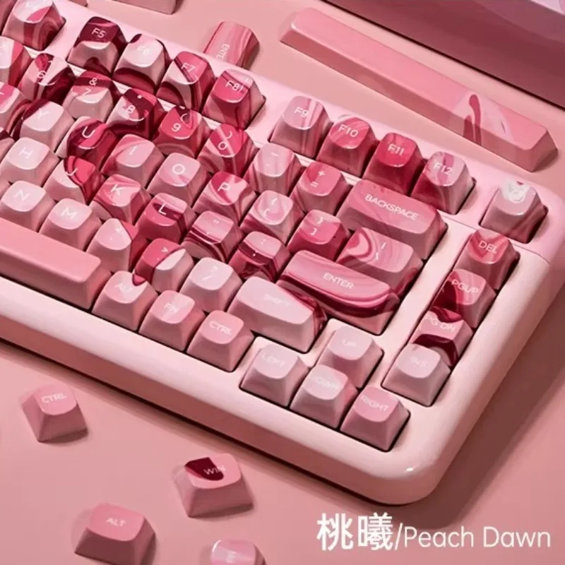 Piano Lacquer Fluid Theme Keycaps Set Customization PBT Sublimation CSA Profile Keyboard Cap for Mechanical Keyboard Accessories