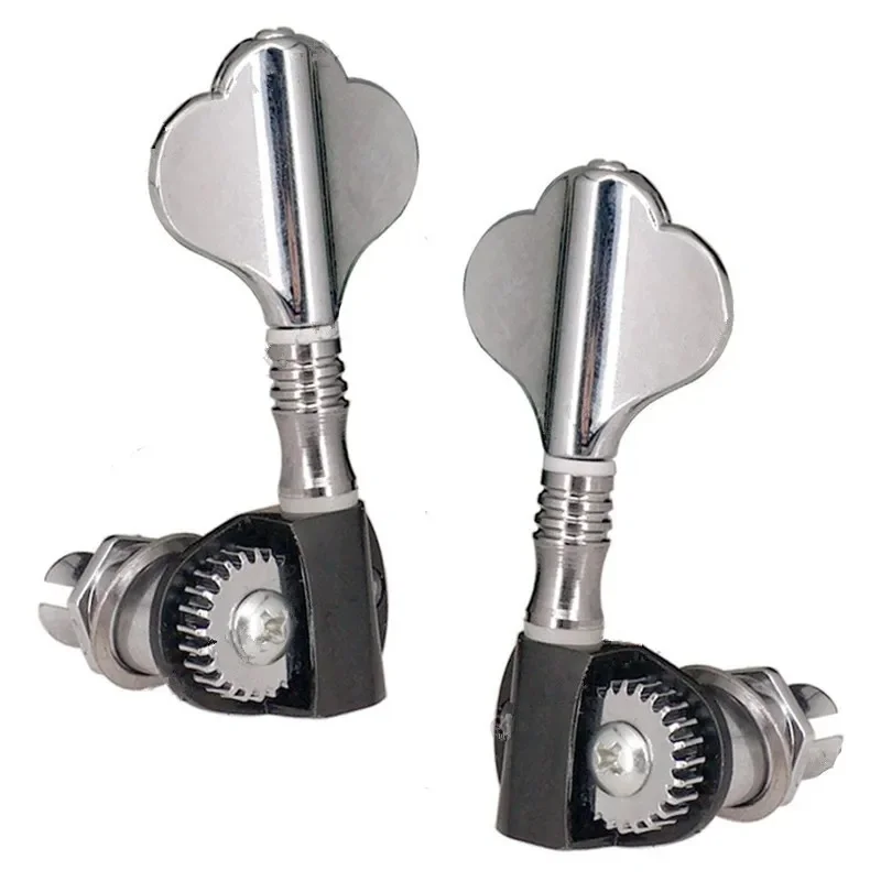 Chrome Bass Guitar Tuning Pegs Machine Heads Plated  Accessories Parts for Electric Acoustic Bass Guitar Replacement Tuners