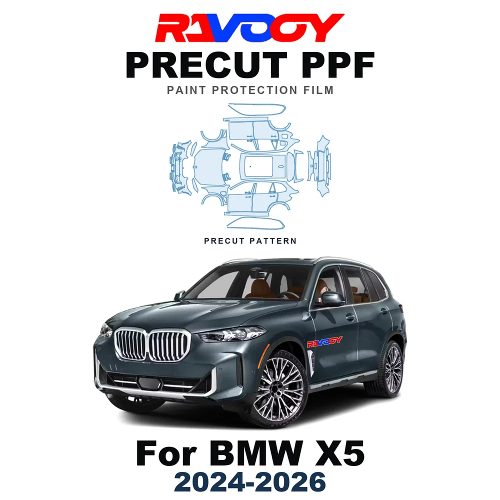 Precut PPF For BMW X5 Base 2024-2026 8.5mil TPU Paint Protection Film Hood Bonnet Bumper Headlight Self-Healing Clear Kit Roof