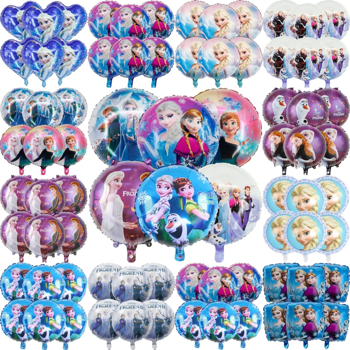 6pcs Frozen Party Supplies Set 18inch Foil Balloons Kids Anna and Elsa Princess Birthday Decorations Girl Baby Shower Decor Gift